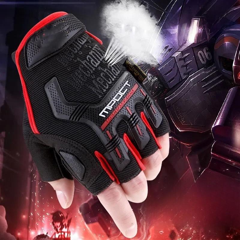 

Tactical Half Finger Gloves For Outdoor Sports With Antislip And Sun Protection Red,M