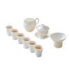 Premium White Porcelain Yangzhi Jade Kung Fu Tea Set with Three-Talent Lid Bowl, Gong Dao Bei, Tea Sea, and Customizable Tea Cups.
