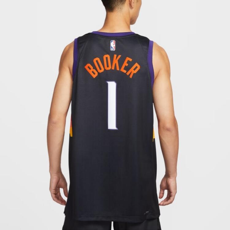 Nike NBA Swingman Dri-FIT City Edition Devin Booker 1 Quick-Dry Crew Neck Basketball Jersey Men jerseys Black HM5993-011
