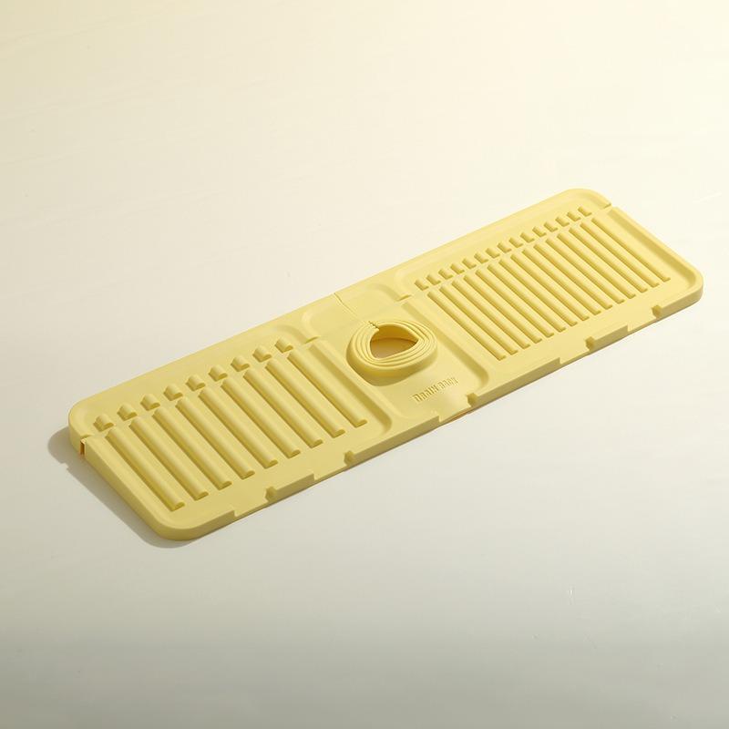Kitchen Sink Splash Guard Reusable Silicone Draining Mat Fast Drying Stone Sink Tray Faucet Mat for Kitchen Sink