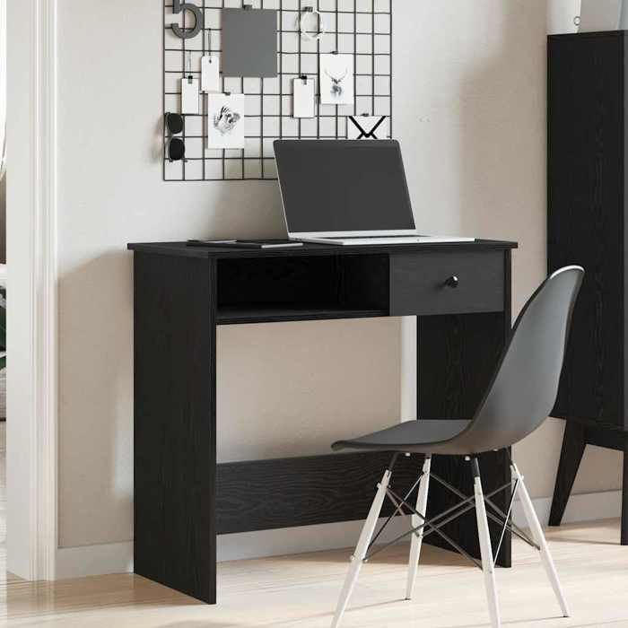VidaXL Bureau Noir 80x40x75 cm Aggloméré, bureau d'ordinateur, bureau debout, bureau avec rangement, bureau d'étude, 860473