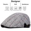 Red Line Thick Herringbone Pattern Beret Cap Street Casual Fashion Caps Men's Artist Painter Hat Peaked Hats