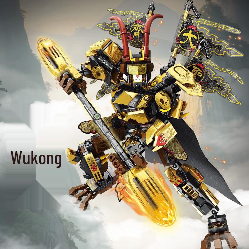 Chinese Style Wukong Mecha LEGO-Compatible Building Blocks Educational Toy for Kids