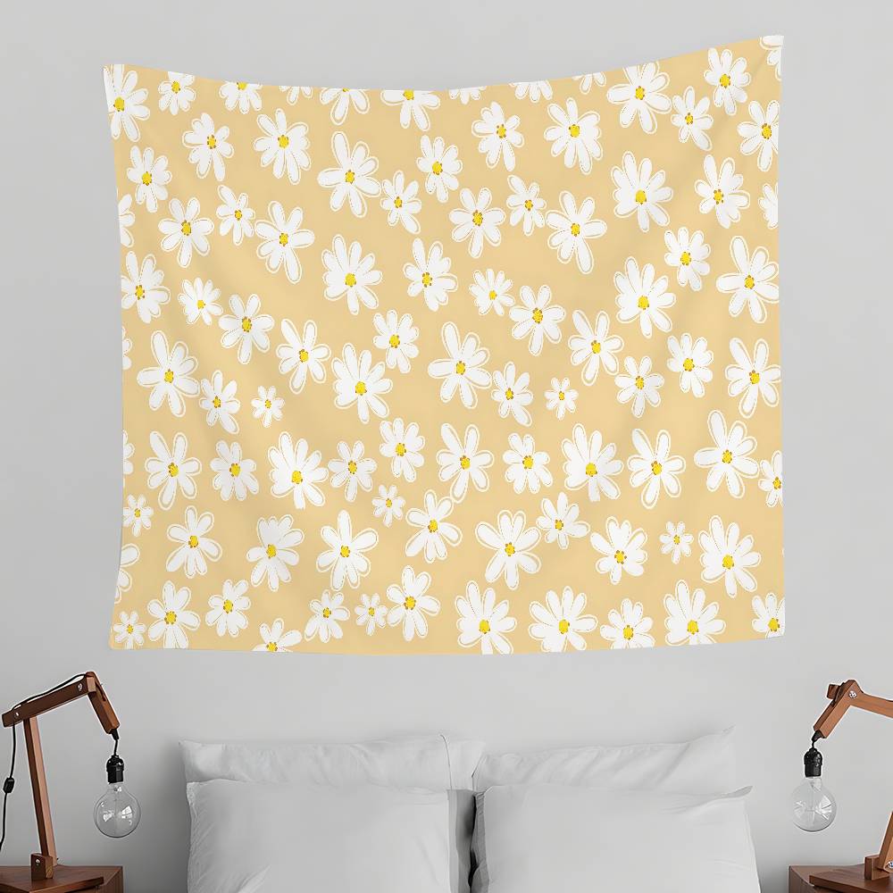 Rose Daisy Tapestry Wall Hanging Tapestry Art Deco Blanket Curtain Hanging At Home Bedroom Living Room Decor