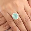 Aqua Chalcedony Gemstone 925 Sterling Silver Women Jewelry Wedding Ring For Bride RR-80-19