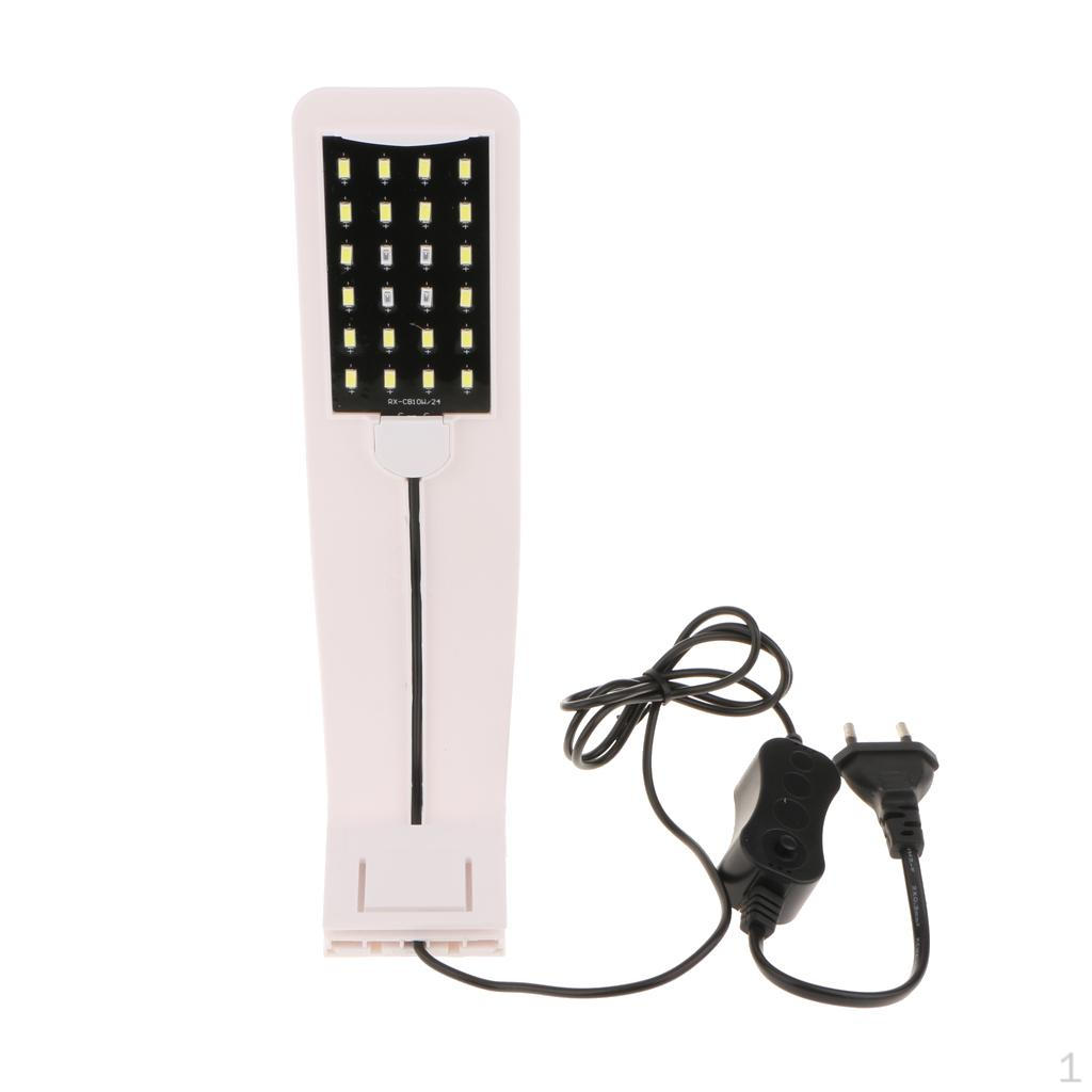 

10W LED Aquarium Light Arm Clip on Plant Grow Fish Tank Lighting Lamp-Blue White EU Plug