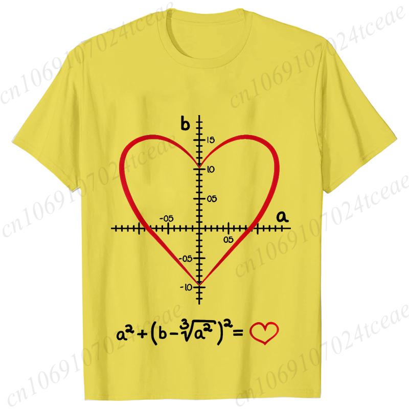 Men's T-Shirt Heart Equation Romantic Math Nerd Geek Love Gift Printed T-Shirt Summer Casual Tee T-Shirt for Men 2025 New Tops