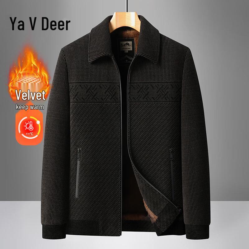 

Yalu Men s Thick Fleece-Lined Chenille Jacket XL