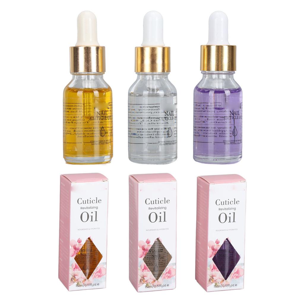 3 X 15ml Nail Cuticle Oil Nourishing Moisturizing Strengthening Scented Prevents Dryness Cuticle