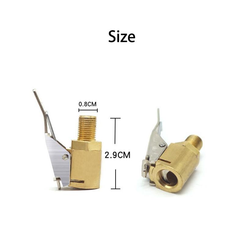 New Advanced Car Tire Air Chuck Inflator Pump Valve Connector Clip-on Adapter Car Brass 8mm Tyre Wheel Valve For Inflatable Pump