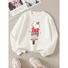 European Sizes Girls Soft Crewneck Sweatshirt Cute Cat Riding Bike with Flower Basket, Casual for Fall Winter, Ideal Holiday Present.