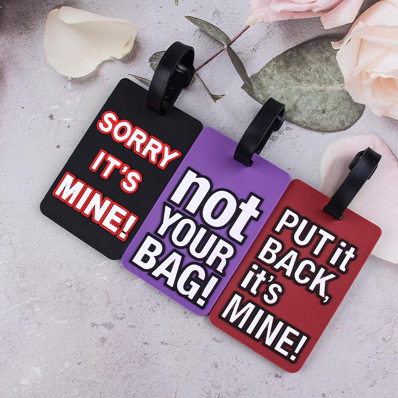 3D Letter PVC Luggage Tag with Boarding Pass Lanyard for Suitcases