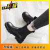 Martin boots women's 2025 new British style spring and autumn single boots medium tube cigarette boots thick sole heightening Chelsea short boots