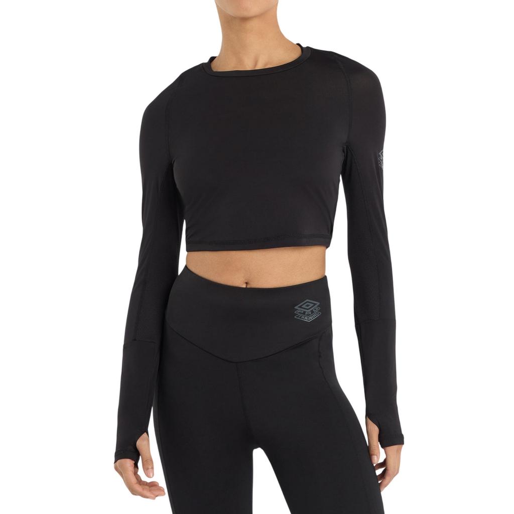 Umbro Womens/Ladies Pro Training Long-Sleeved Crop Top