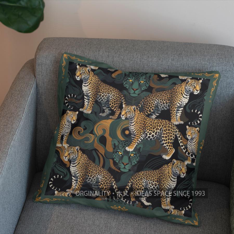 2D Colorful Leopard-Patterned Decorative Pillow Cover Pattern Cushion Cover Suitable For Sofa Bedroom Car Pillow Cover