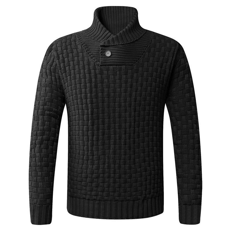 Men s Textured Knit Pullover Long Sleeve Casual Winter Wear M чёрный