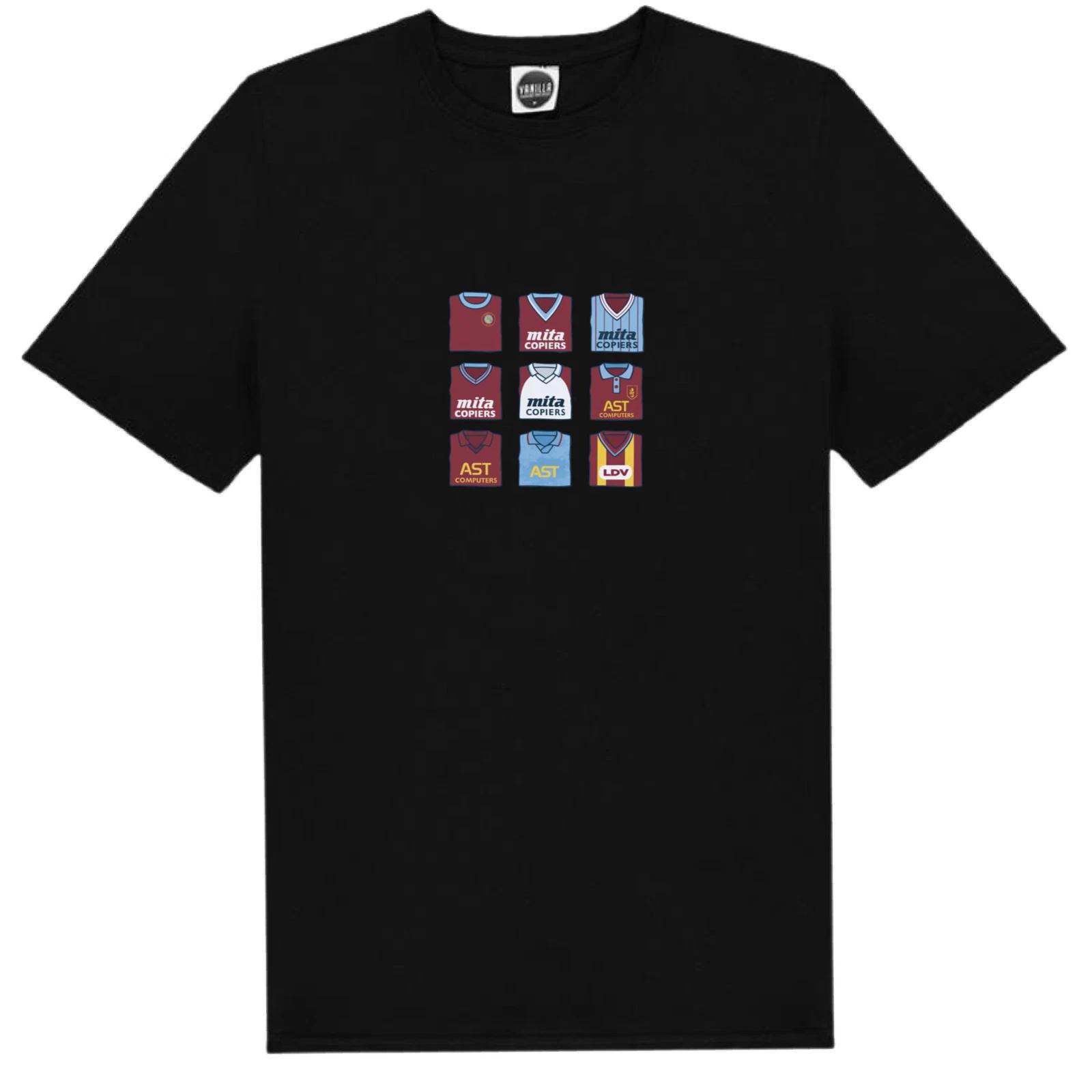 Aston Villa FC T-Shirt Old Shirts Of The Past Style Shirt Fan Art 2XL