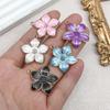 Colorful Pearlescent Cherry Blossom Alloy Keychain, Earrings, Necklace, Bracelet, Pendant Set