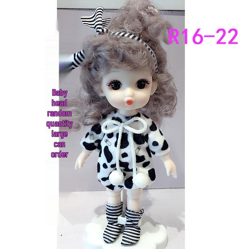 16cm 8-Point BJD Princess Doll with Denim Wedding Dress & Accessories - 6" Dress-Up OB11 Clothes, Tops, and Shorts