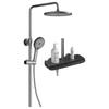 JOMOO Gunmetal Piano Key Shower System with Dual Pressurized Overhead Sprayer