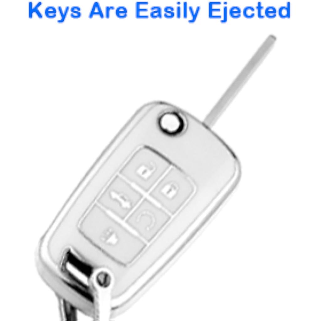 For Chevy Key Fob Cover with Keychain,Premium TPU Full Protection Key Case Shell for Equinox Camaro Cruze Malibu Impala Spark Sonic GMC
