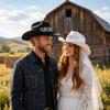Wide Brim Groom Cowboy Hat Non-woven Fabric Bride Cowgirl Hat  Wedding Decoration