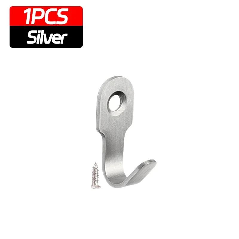 120Pcs Mini Stainless Steel J-Shaped Hook With Screw Items Key Rack Wall Punching Hook Kitchen Accessories Bathroom Hardware