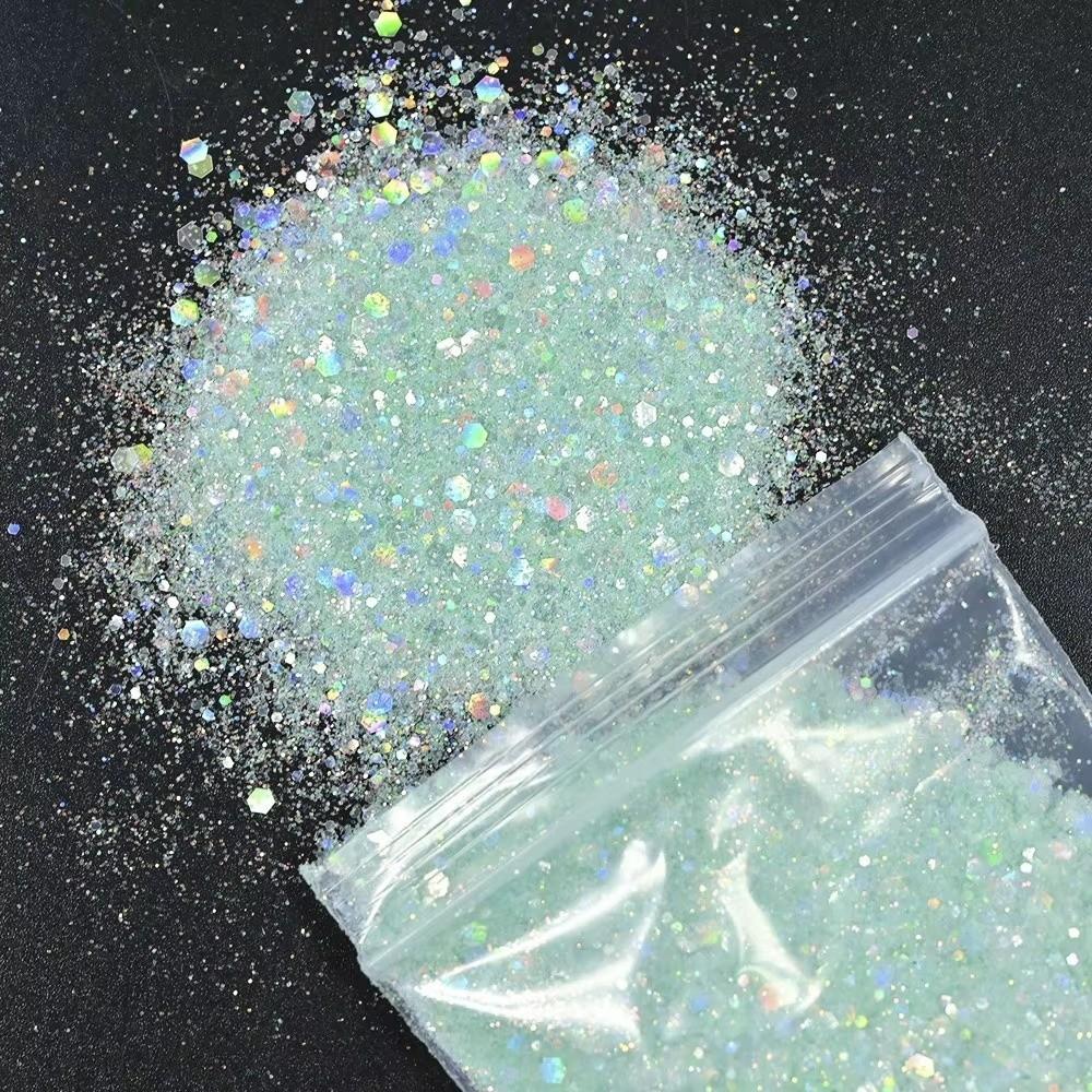 50G PET Nail Diamond Glitter Sequins Hexagon Holographic Glitter Glitter Powder Polish Decoration