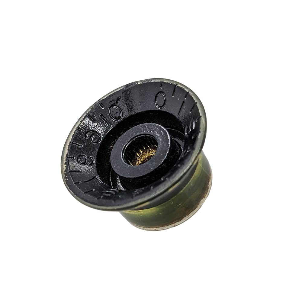 YJB PARTS Reflector Knob Made In Japan (Embossed Letters) 4-Piece Set, (Relic Black/Silver Plate)