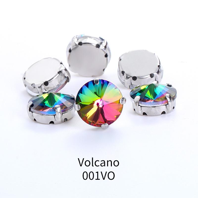 Kulaté korálky 18mm knoflíky, skleněný kámen se stříbrnými drápy, našívací kamínky, krystaly, štrasové diamanty pro vyšívání oděvů