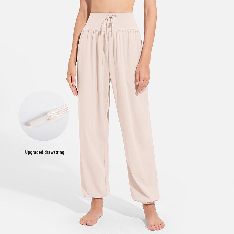 

Женские брюки для йоги из ледяного шелка с широкими штанинами - Прохладные, Облегающие, Свободного кроя, Солнцезащитные, Повседневные, Фитнес-брюки Large