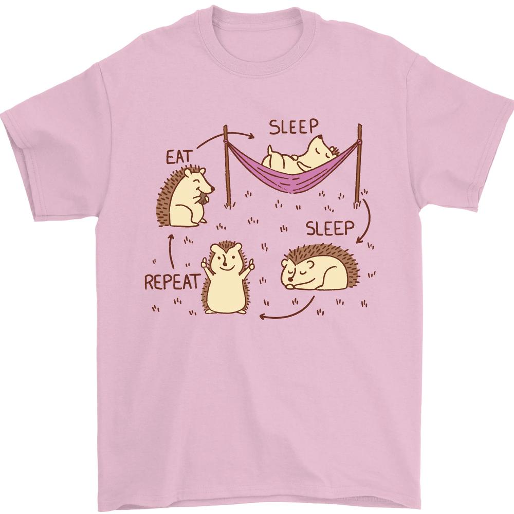 Funny Hedgehog Eat Sleep Repeat Lover Unisexs TShirt 100 Cotton