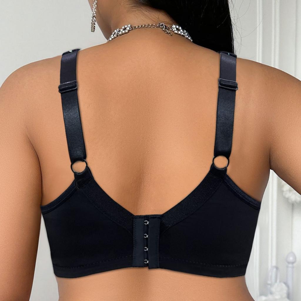 Bra Plus Size Wireless Un‑Padded Thin Floral Lace Bra Minimizer Brassiere for Large Bust