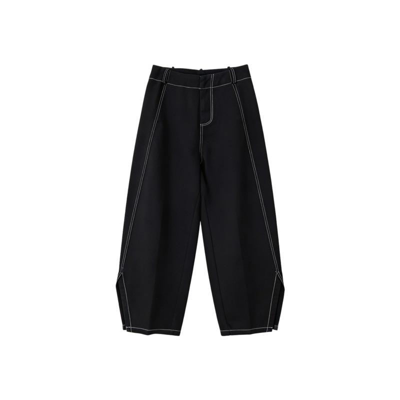 

Longmei Women s 2025 Early Autumn JIL Style Pure Cotton Loose Wide-Leg Cropped Jeans 34 чёрный