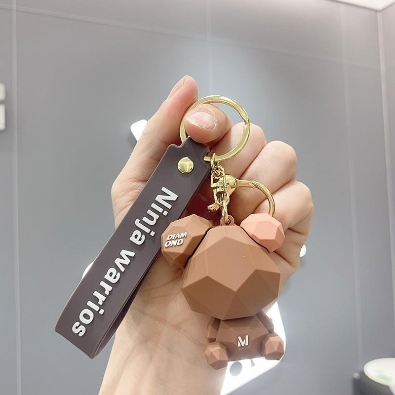 

Мультяшный Мини Брелок Медвежонок Силиконовый Автомобильный Парный Подвеска для Подвешивания Рюкзак Брелок коричневый