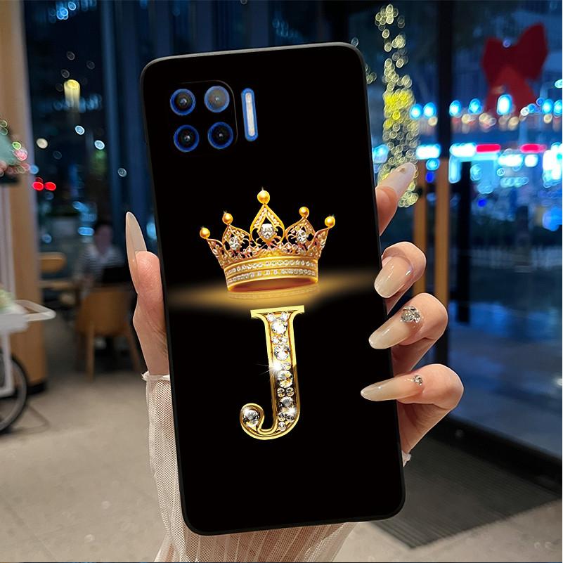Initial Letter Couple Crown Phone Case For Motorola Moto G 5G Plus Bumper Silicone Black Case Protective Shockproof Soft Cover
