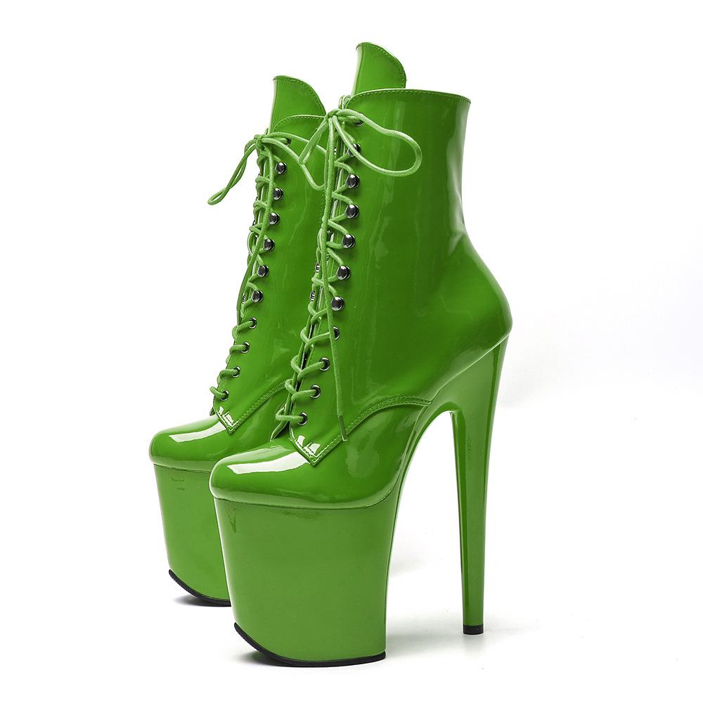 

Женские низкие сапоги из лакированной кожи 20 см, пикантные ботинки на высоком каблуке-шпильке с круглым носком, обувь для танцев на пилоне, большие размеры 39