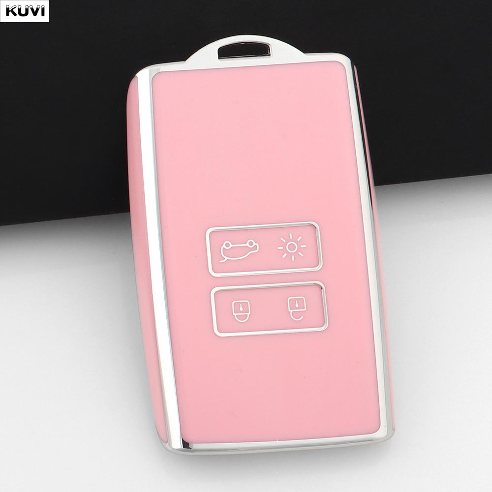 Soft TPU Shell Fob Holder Car Key Case Cover For Renault Espace 5 Kadjar Koleos Captur Megane 4 Talisman Arkana Dacia Sandero