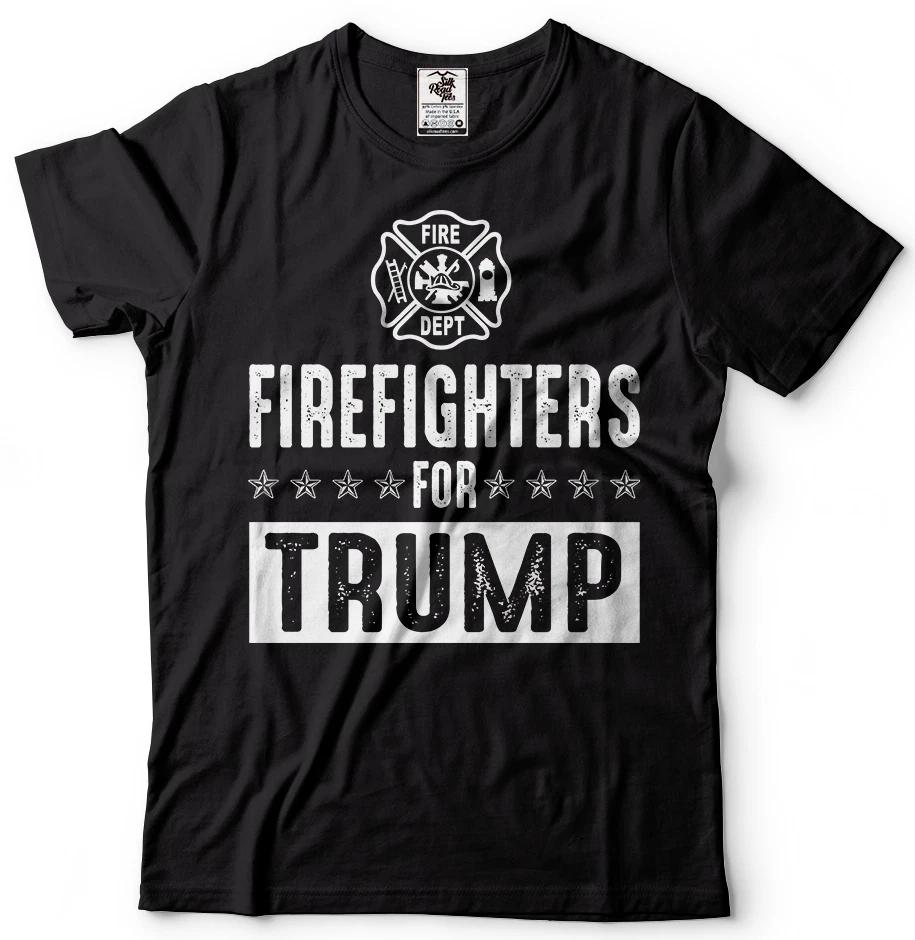 Mens Firefighters For Trump Tshirt Republican Election Tshirt Trump 2020 S