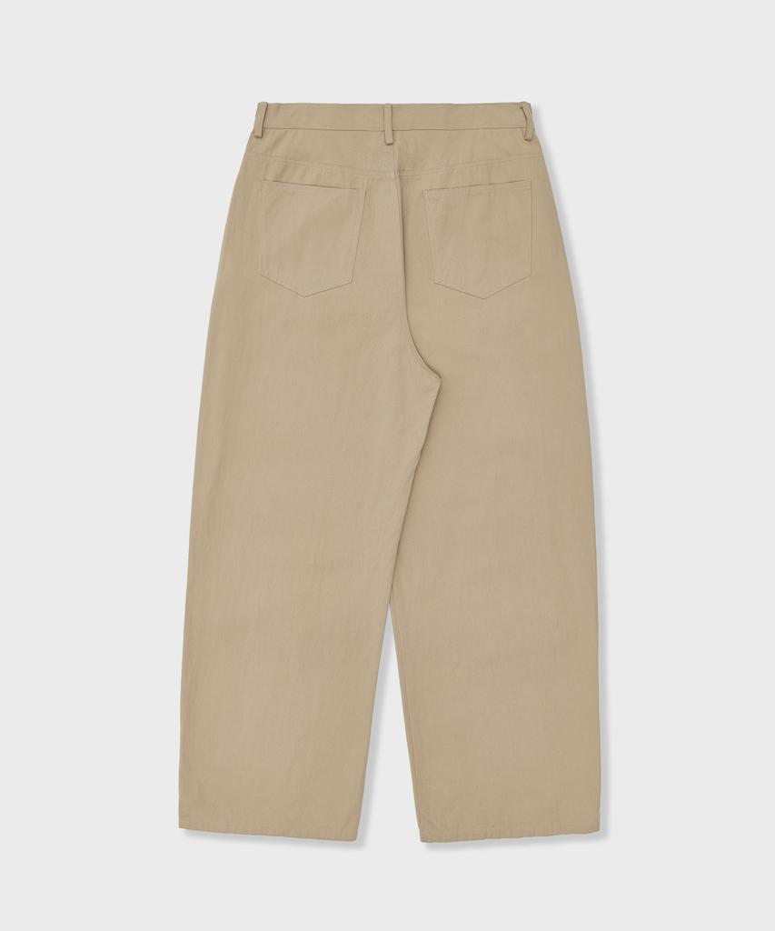 GLW Cotton Curved Pants Beige