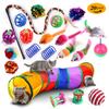 Kitten Toys Variety Pack-Pet Cat Toys Combination Set Toy Funny Cat Stick Sisal Mouse Bell Ball Cat Supplies