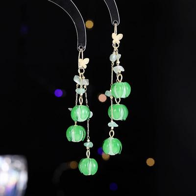 New Fashion Elegant Women's Light Luxury Design Trend Clock Orchid Earrings Retro Design Long Earrings Daily Accessories