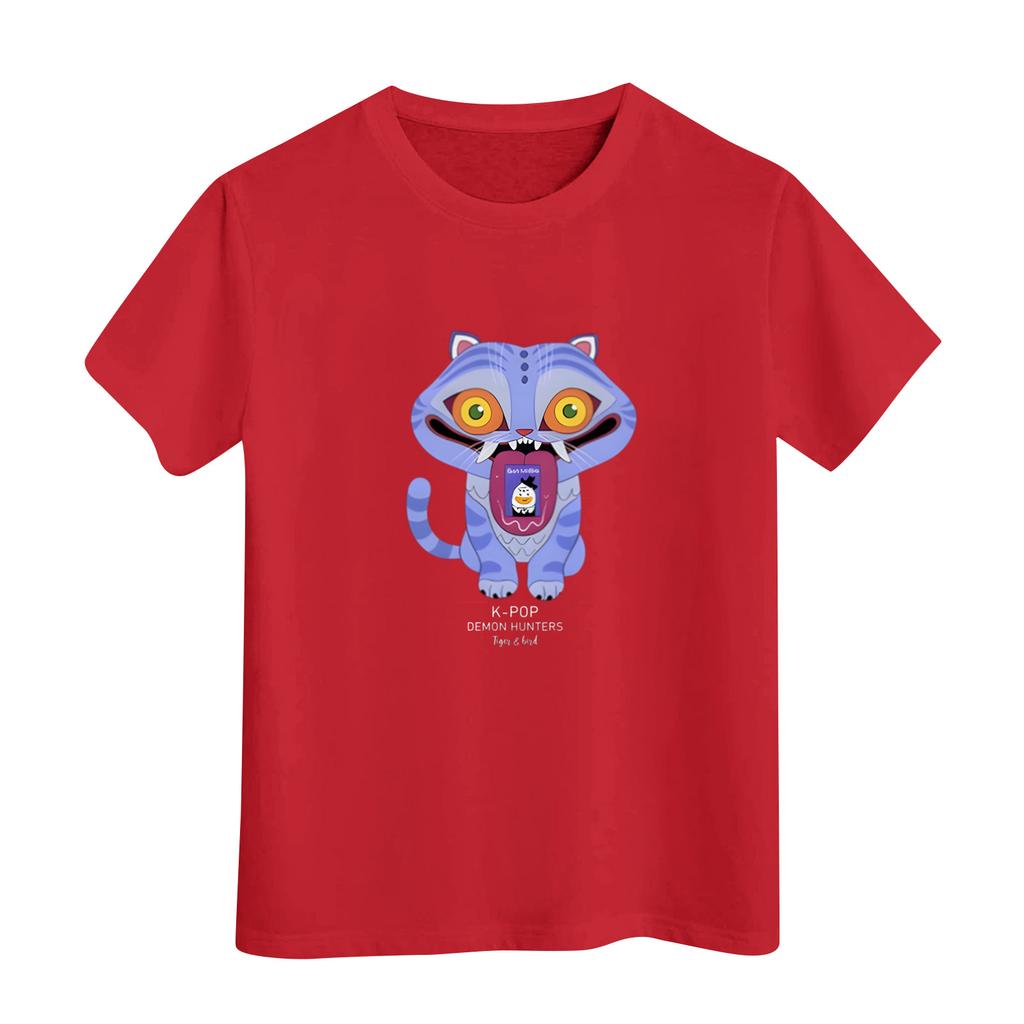 Men's Round Neck Printed Short-sleeved T-shirt Top