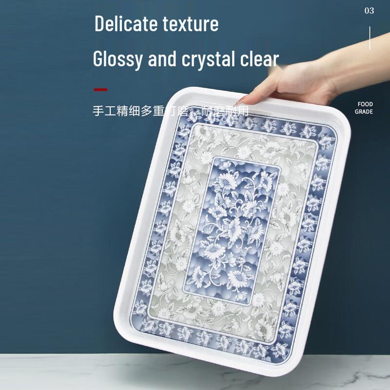 Juyue Mei Celadon Style Rectangular Draining Tea Tray