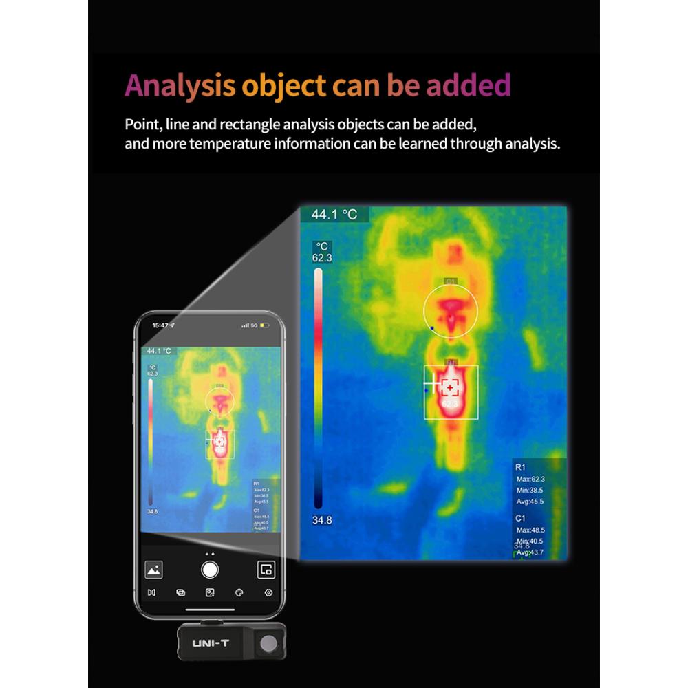 UNI-T Thermal Imager For Phone UTI120MS Thermal Imaging Camera For IOS PCB Circuit Floor Heat Detection