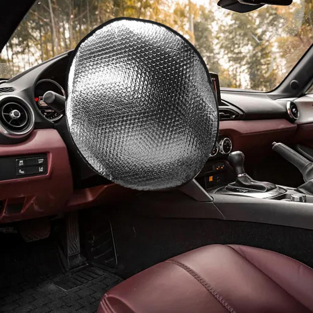 Steering Wheel Cover for Heat Steering Wheel Sun Block Aluminum Foil Reflector Cooling Sunshade Vehicle Sun Blocker for SUV