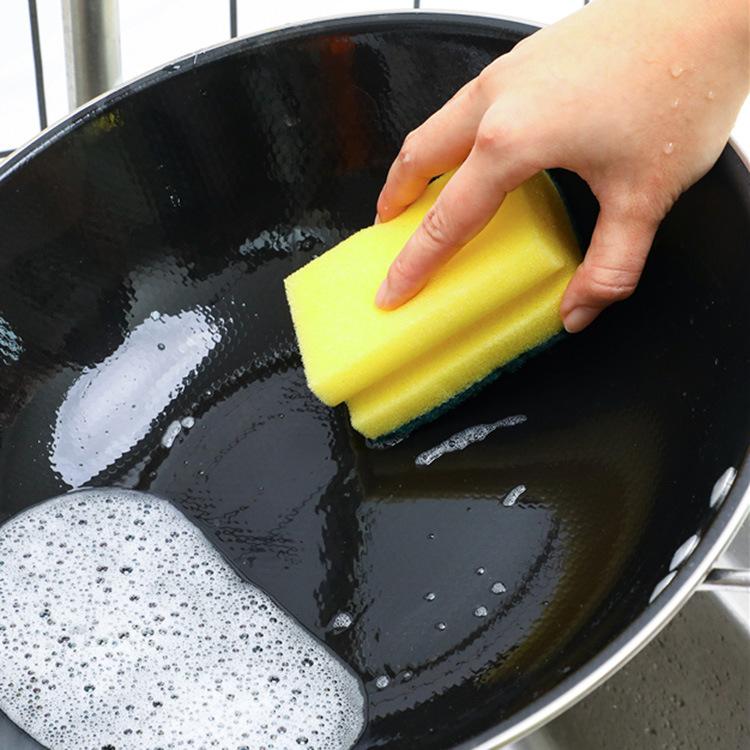 Kitchen Decontamination Dishwashing Sponge Wipe, Magic Cleaning Brush Sponge Scouring Cloth, Double-sided Decontamination Dishwashing Wipe