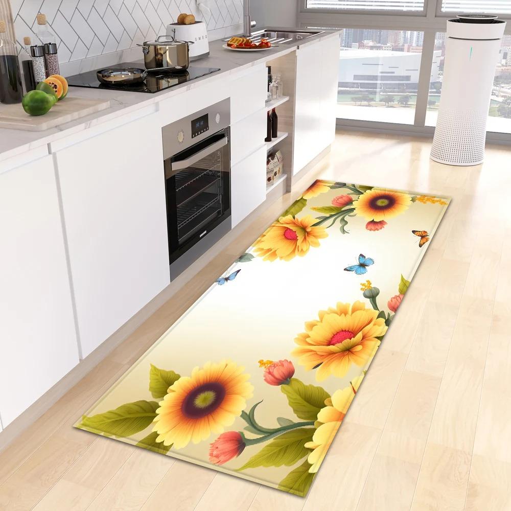 Schöne Blume Retro Muster Haus Küche Bodenmatte Tür Vorne Dekoration Bodenmatte
