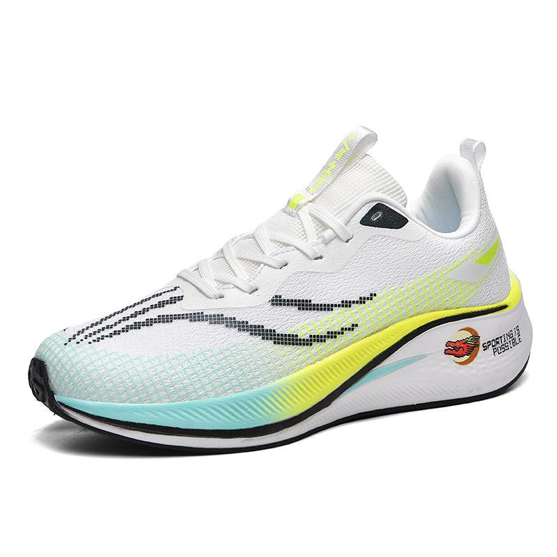 Running shoes men's new ultra-light shock-absorbing breathable MD carbon plate rubber patch sole running shoes youth sports shoes women's shoes