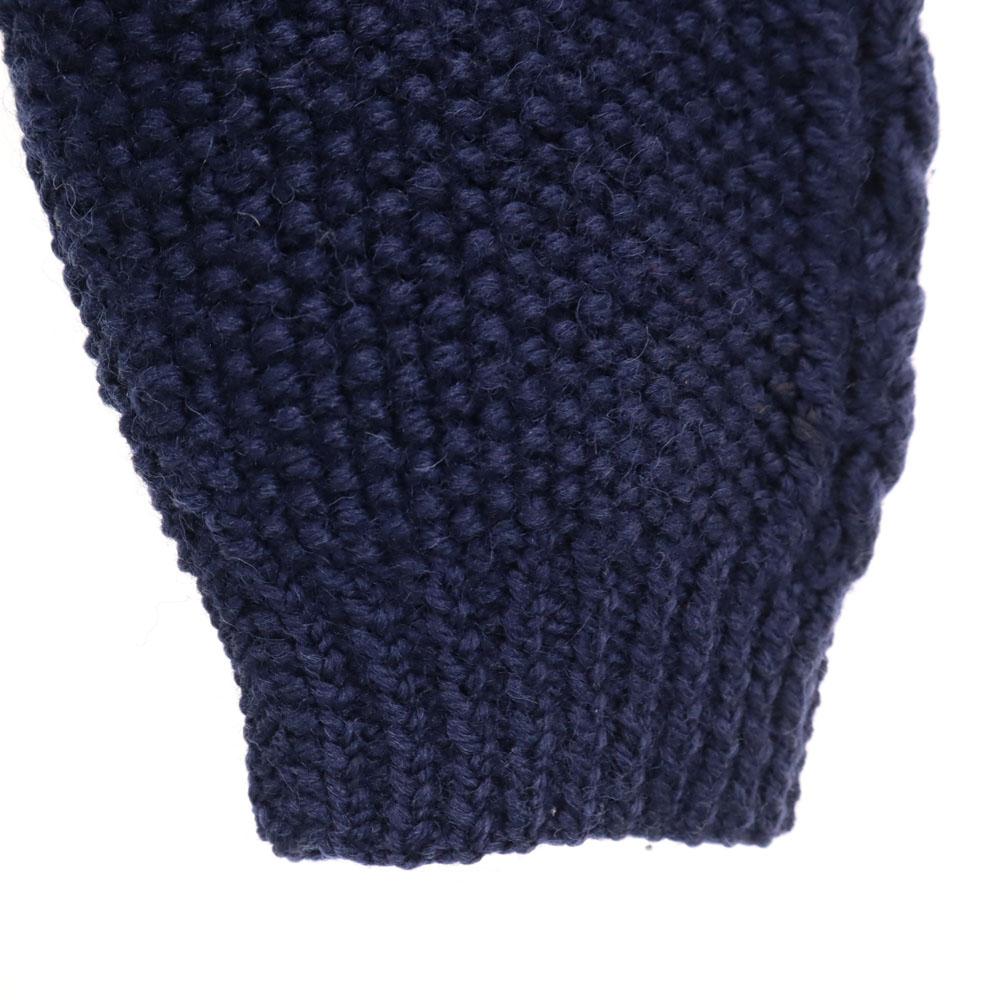 INVERALLAN Made in Scotland Long sleeve Aran knitting knit cardigan Navy Men's Used